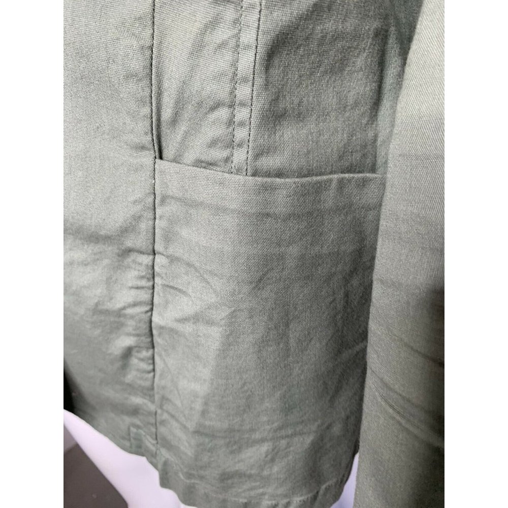 CAbi Womens L Olive Army Green One Button Blazer Jacket Stretch Lightweight #207 - Picture 7 of 8